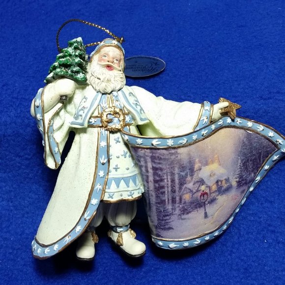 Thomas Kinkade Old World Santa Frosty Christmas Eve Santa Ornament Pre-Owned - Picture 2 of 10